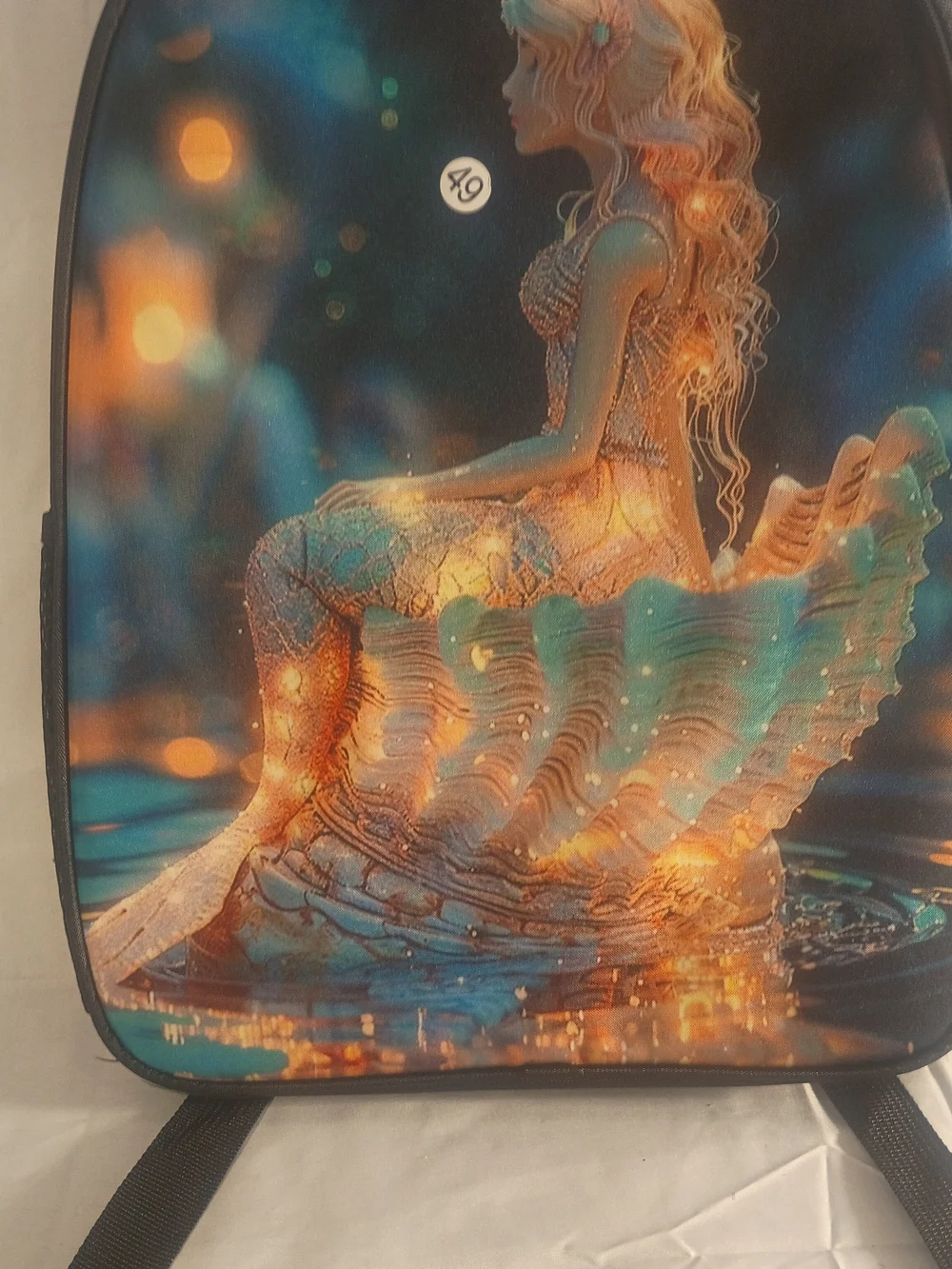Mermaid Graphic Backpack with Pastel Pencil Case